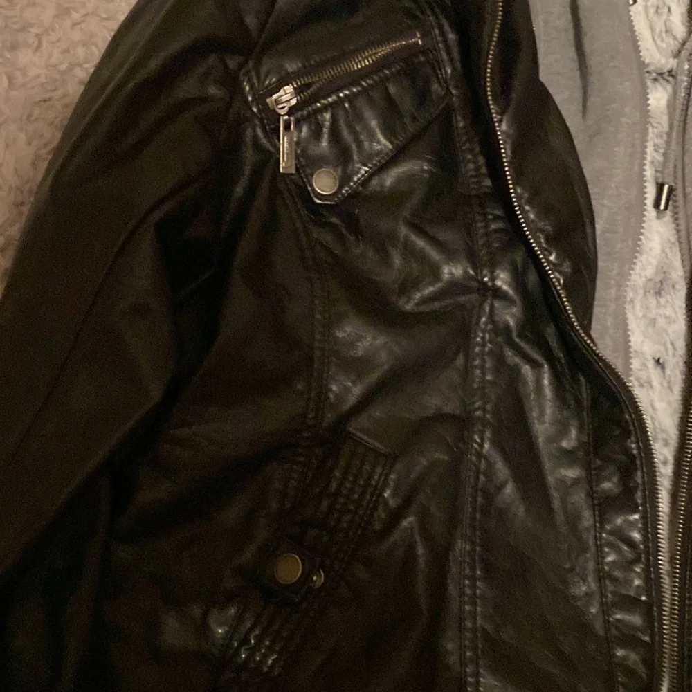 Jou Jou Black Leather Jacket, Size M, never used - Picture 2 of 5